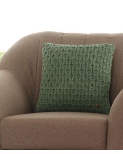 Kelly Knit Cotton Knitted Decorative Bermuda Green Color 16 x 16 Inches Cushion Cover