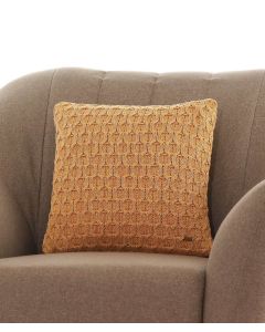 Kelly Knit Cotton Knitted Decorative Mustard Color 16 x 16 Inches Cushion Cover