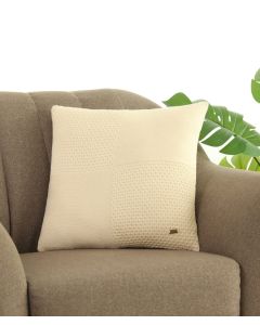 Kelly Fusion Natural Cotton Knitted Decorative 18 X 18 Inches Cushion Cover