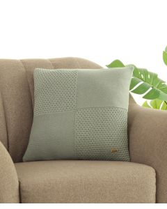 Kelly Fusion Ryegrass Cotton Knitted Decorative 18 X 18 Inches Cushion Cover