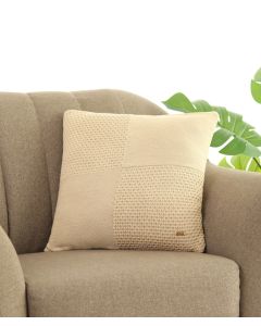 Kelly Fusion Oat Cotton Knitted Decorative 18 X 18 Inches Cushion Cover