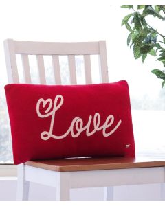 Love Cotton Knitted Decorative Red Color 12 x 20 Inches Pillow Covers - Pluchi
