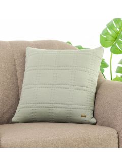Miraya Ryegrass Cotton Knitted Quilted Decorative 18 X 18 Inches Cushion Cover - Pluchi