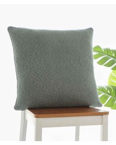 Elegant Cotton Knitted Decorative Medium Grey Color 22 x 22 Inches Cushion Cover - Pluchi