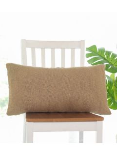 Sofie Plain Knit Cotton Knitted Decorative Khaki Color 14 x 27 Inches Pillow Cover