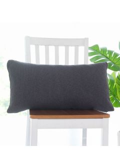 Sofie Plain Knit Cotton Knitted Decorative Antique Grey Color 14 x 27 Inches Pillow Cover