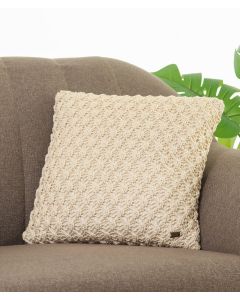 Popcorn Natural Cotton Knitted Decorative 16 X 16 Inches Cushion Cover