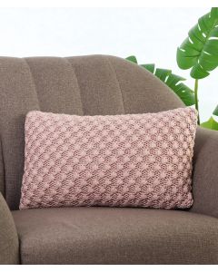 Popcorn Knit Cameo Pink Cotton Knitted Decorative 12 X 20 Inches Cushion Cover
