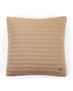 Waseme Medium Beige Cotton Knitted Quilted Decorative 16 X 16 Inches Cushion Cover