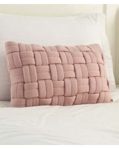 Basket Knit Cotton Knitted Decorative Cameo Pink Color 12 x 20 Inches Pillow Covers