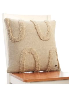 Curve Cotton Knitted Decorative Natural Color 18 x 18 Inches Cushion Cover