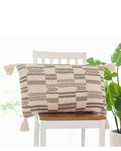 Tribal Cotton Knitted Decorative Stone & Natural Color 16 x 24 Inches Pillow Covers