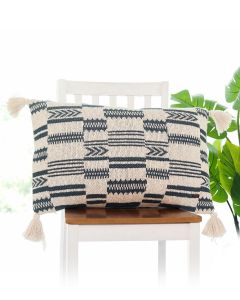 Tribal Cotton Knitted Decorative Champion Blue & Natural Color 16 x 24 Inches Pillow Covers