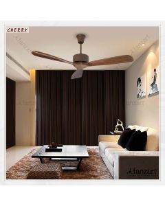 Cherry – 52″ Contemporary Wood Crafted fan with 3 x Customisable Natural wooden blades and optional Remote Integration