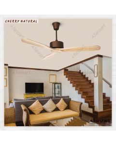 Cherry Natural – 52″ Contemporary Wood Crafted fan with 3 x Customisable Natural wooden blades and optional Remote Integration