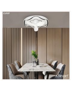 Cloud- 16″ Fandelier ® fan with 3x High quality ABS Blades, 360° Oscillation, Whisper-Quiet BLDC Motor, Multi-Colour LED, Summer-Winter Feature, Remote Control