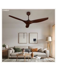 Cowboy- 52″ Contemporary fan with 3x Premium ABS Blades in Dark Mahogany finish, Whisper-Quiet BLDC Motor, Summer-Winter Feature, Remote Control