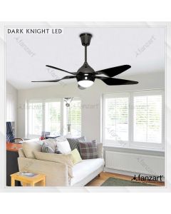 Dark Knight LED – 48” Modern fan with 5 x Palm Shape ABS Nickel Black blades with Multi Coloured LED and optional Remote Control Integration