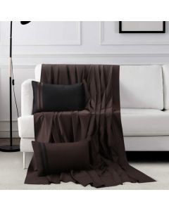 600 TC French Home Bedding - King Size Bedsheet 2.74mtr. X 2.74 Mtr. & 2 Pillow Cover 45cm X 68cm - Choco 2