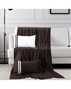 600 TC French Home Bedding - Standard Pillow Cover 45cm X 68cm (2pc) - Choco 3 