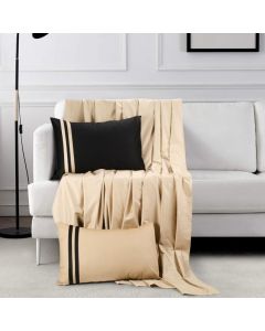 600 TC French Home Bedding - King Size Bedsheet 2.74mtr. X 2.74 Mtr. & 2 Pillow Cover 45cm X 68cm - Gold