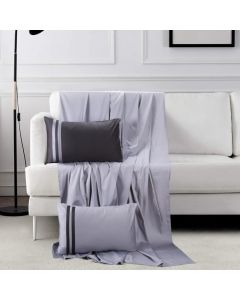 600 TC French Home Bedding - Standard Pillow Cover 45cm X 68cm (2pc) - Grey 2