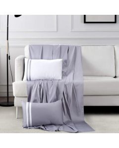600 TC French Home Bedding - King Size Bedsheet 2.74mtr. X 2.74 Mtr. & 2 Pillow Cover 45cm X 68cm - Grey