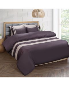 600 TC French Home Bedding - King Size Bedsheet 2.74mtr. X 2.74 Mtr. & 2 Pillow Cover 45cm X 68cm - Purple 2