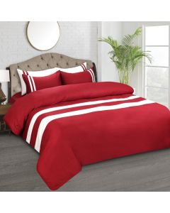 600 TC French Home Bedding - King Size Bedsheet 2.74mtr. X 2.74 Mtr. & 2 Pillow Cover 45cm X 68cm - Red
