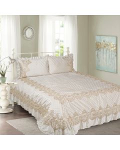 The Crochet Bed Covers King Size bedcoves 2.28 mtr x 2.50 mtr & 2 P. Cover 45Cm X 68Cm Design - 503