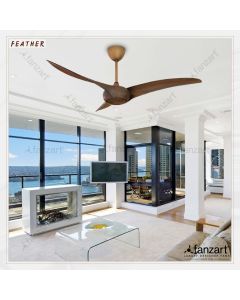 Feather – 54” Contemporary fan with 3 x ABS blades, BLDC motor, Summer-Winter feature and Remote Control