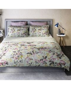 D'Decor Single Bedsheet with 2 Pillow Covers -FLORAL FIELD ZEPHYR BLUE - EM139 (Pack of 1)