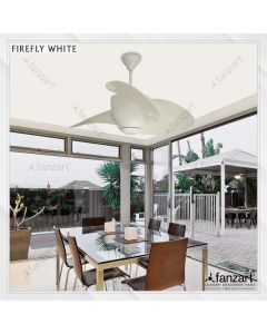 Firefly White – 44″ Modern fan with 3 x ABS Glossy White blades, BLDC motor, Summer-Winter feature and Remote Control