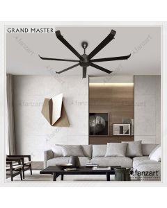 Grand Master – 60″ Refined Industrial HVLS Fan with 7 x Matte Black Aluminium blades, BLDC motor, Summer-Winter Feature and Remote Control