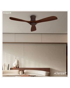 Hugger- 52″ Hugger fan with 3x High Quality Wooden Blades, Whisper-Quiet BLDC Motor, Summer-Winter Feature, Remote Control