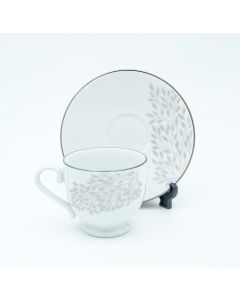 Silver Leaf Tea Cup and Saucer