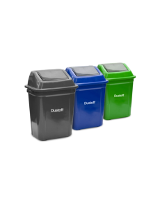 Dustoff Garbage Bin with Swing Lid 30 Litre Inox