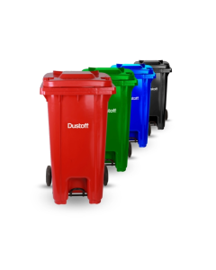 Dustoff Garbage Bin with Wheels & Pedal 240 Litre Inox