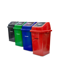Dustoff Garbage Bin with Swing Lid 100 Litre Inox