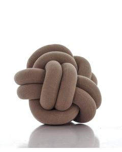 Nodo Cotton Knitted Decorative Sandy Brown Color 11 x 11 Inches Knot Pillow