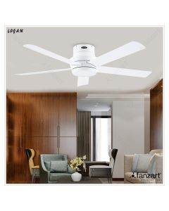 Logan Matte White- 52″ Hugger fan with 5x Premium ABS Blades in Matte White finish, Whisper-Quiet BLDC Motor, Multi-colour LED, Summer-Winter Feature, Remote Control