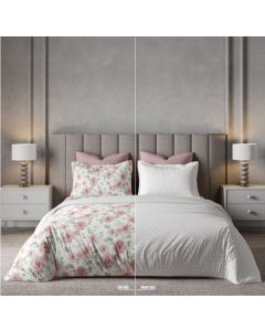 LUCIA DOUBLE BEDSHEET WITH 2 PILLOW COVER -  DN01 - MELLOW ROSE (Pack of 1)