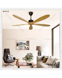 Maple – 60″ Contemporary fan with 5 x Customisable Natural Wood blades, BLDC motor, Summer-Winter feature and Remote Control