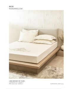 D'Decor Large Bedsheet with 2 Pillow Covers -MARSHMALLOW -BSC25 (Pack of 1)