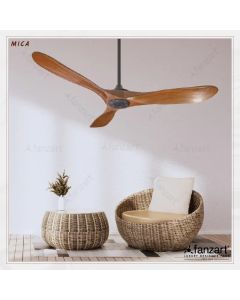 Mica – 52″ Contemporary fan with 3 x Natural Wood blades, BLDC motor, Summer-Winter feature and Remote Control