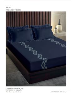 D'Decor Large Bedsheet with 2 Pillow Covers -MIDNIGHT BLUE - BSC15 (Pack of 1)