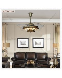 Monalisa – 44″ Classical fan with 4 x retractable ABS blades, Multi-Coloured LED and Remote Control