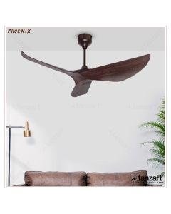 Phoenix Walnut – 52″ Modern Wooden Fan with 3 ABS Blades in Walnut Finish, Whisper-Quiet BLDC Motor, Summer-Winter Feature, Remote Control