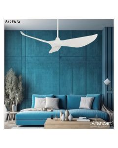 Phoenix Matte White – 52″ Simply Modern Fan with 3 ABS Blades in Matte White Finish, Whisper-Quiet BLDC Motor, Summer-Winter Feature, Remote Control