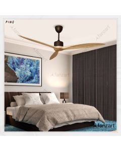 Pine – 65″ Contemporary fan with 3 x Customisable Natural Wood blades, BLDC motor, Summer-Winter feature and Remote Control